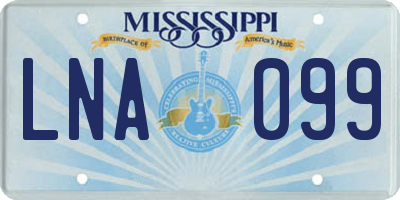 MS license plate LNA099