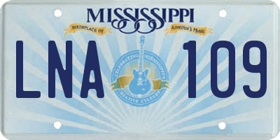 MS license plate LNA109