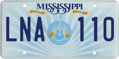 MS license plate LNA110