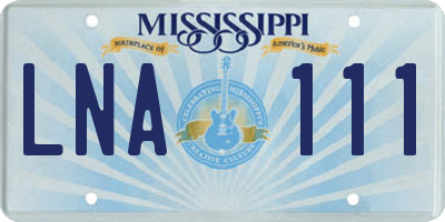 MS license plate LNA111