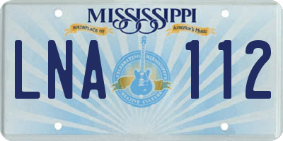 MS license plate LNA112