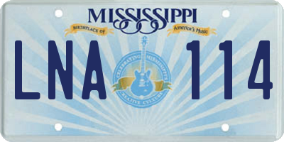 MS license plate LNA114