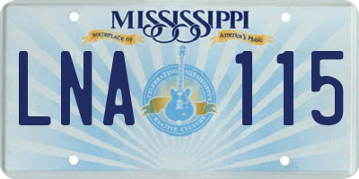 MS license plate LNA115