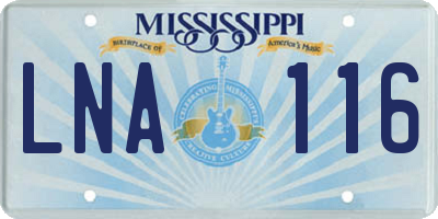 MS license plate LNA116