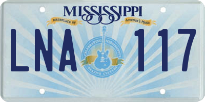 MS license plate LNA117