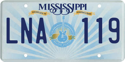 MS license plate LNA119