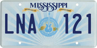 MS license plate LNA121