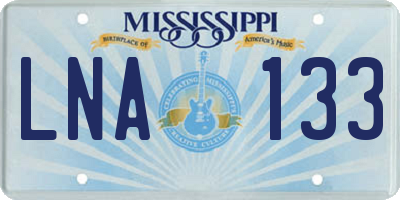 MS license plate LNA133