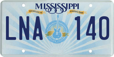 MS license plate LNA140