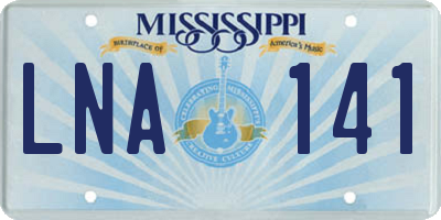 MS license plate LNA141