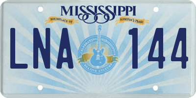 MS license plate LNA144