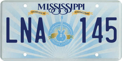 MS license plate LNA145