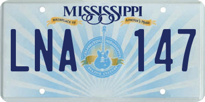 MS license plate LNA147