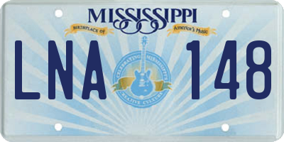 MS license plate LNA148