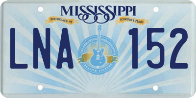 MS license plate LNA152