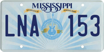 MS license plate LNA153