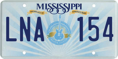 MS license plate LNA154