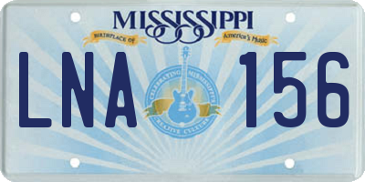 MS license plate LNA156