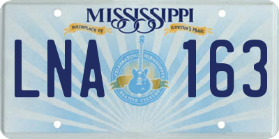 MS license plate LNA163