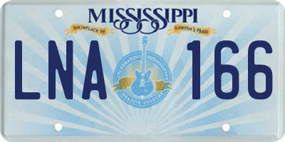 MS license plate LNA166