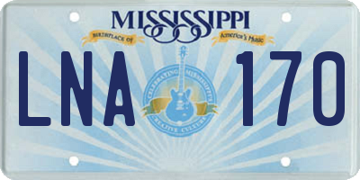 MS license plate LNA170