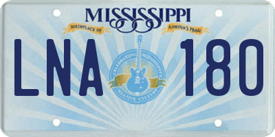 MS license plate LNA180