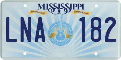 MS license plate LNA182