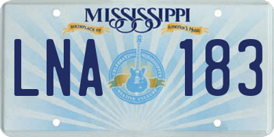 MS license plate LNA183