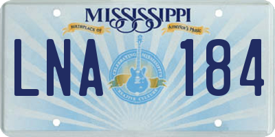 MS license plate LNA184