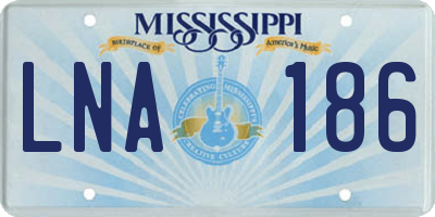 MS license plate LNA186