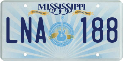 MS license plate LNA188