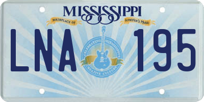 MS license plate LNA195