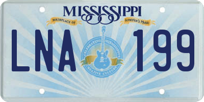 MS license plate LNA199