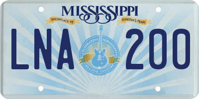 MS license plate LNA200