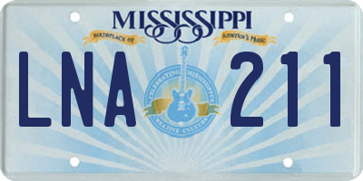 MS license plate LNA211