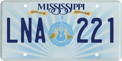 MS license plate LNA221