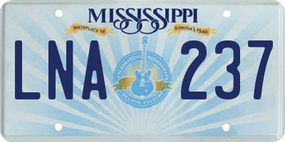 MS license plate LNA237