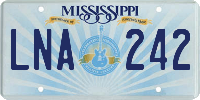 MS license plate LNA242