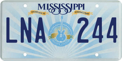 MS license plate LNA244