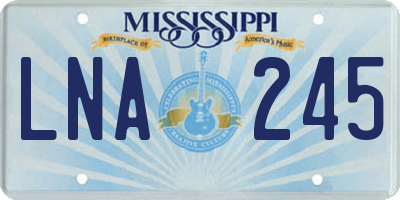 MS license plate LNA245