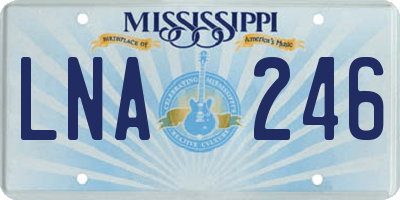 MS license plate LNA246