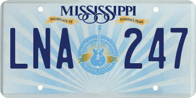 MS license plate LNA247