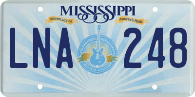 MS license plate LNA248
