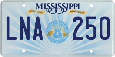 MS license plate LNA250