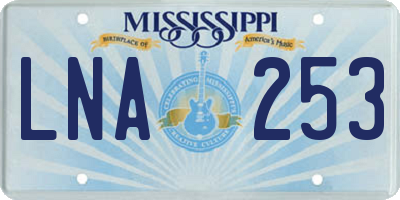MS license plate LNA253