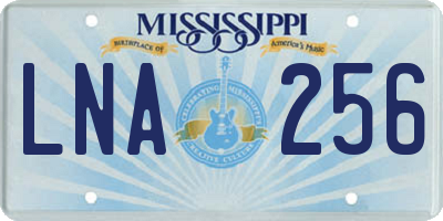 MS license plate LNA256