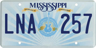 MS license plate LNA257