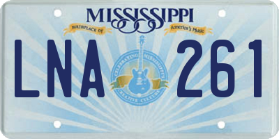 MS license plate LNA261