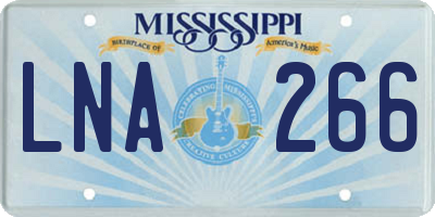 MS license plate LNA266