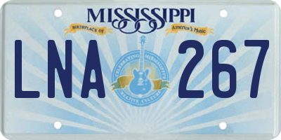 MS license plate LNA267